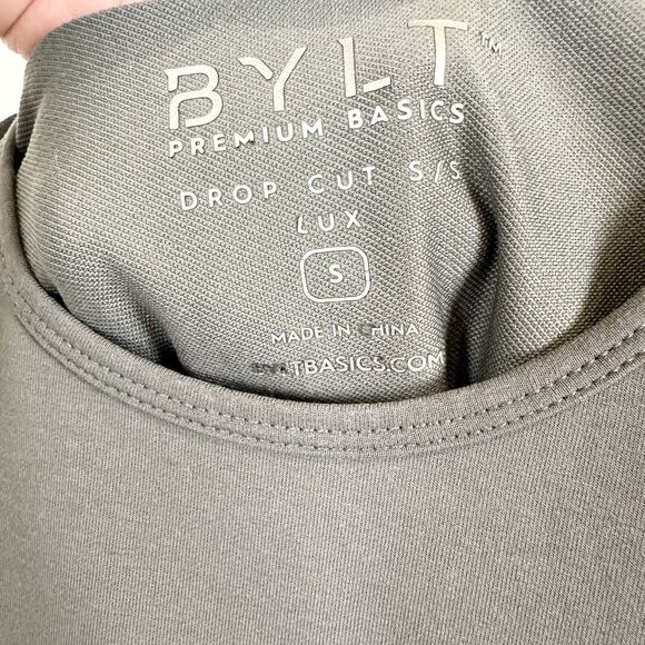 BYLT Shirt Mens Small Green Lux Drop Cut S/S Short Sleeve Stretch Casual - Picture 3 of 8